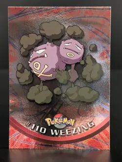 POKEMON 2000 TOPPS TV ANIMATION #110 WEEZING HOLO CARD BLUE LOGO - Image 1