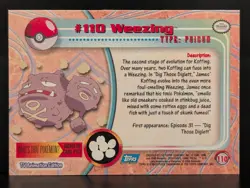 POKEMON 2000 TOPPS TV ANIMATION #110 WEEZING HOLO CARD BLUE LOGO - Image 2