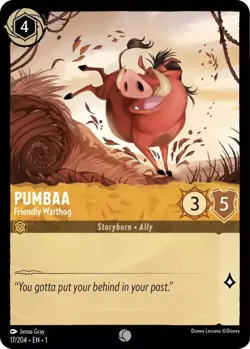 Pumbaa Friendly Warthog - 17/204 - Common - Disney Lorcana TCG Card - Image 1