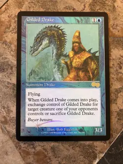 MTG, Gilded Drake Card, FOIL, Urza's Saga, Legacy, Commander, Watch Item Video!! - Image 1