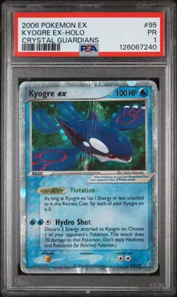 PSA 1 Kyogre ex 95/100 EX Crystal Guardians 2006 Holo Rare Pokemon Card TCG - Image 1