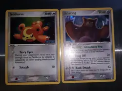 Pokemon Cards Ex Unseen Forces Teddiursa & Ursaring Reverse Holo Stamped - Image 1