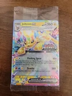 Pokemon Prismatic Evolutions - Jolteon ex Surprise Box Stamp Promo Card Sealed - Image 1