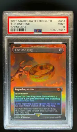 2023 Magic MTG Lord of Rings Middle-Earth One Ring Foil #451 PSA 9 - Image 1