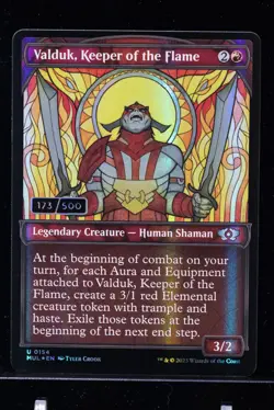MTG SERIALIZED LP Valduk, Keeper of the Flame #173 MUL Foil Serial Numbered - Image 1