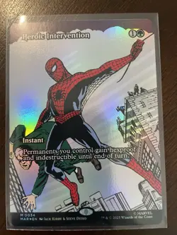 MTG Marvel’s Spider-Man Heroic Intervention (Borderless) Foil #34 Mythic - Image 1