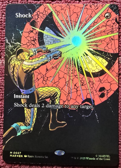 Borderless Foil Shock, MTG, Marvel's Spider-Man, Magic the Gathering 27 MINT - Image 1