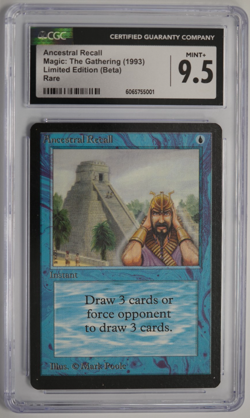 Ancestral Recall Beta CGC 9.5 Graded MTG Magic: the Gathering 1993 - Image 1