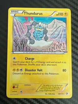 Pokemon TCG Thundurus BW Legendary Treasures 50/113 Regular Rare LP - Image 1