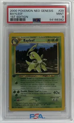 2000 Pokemon Neo Genesis 1st Edition Bayleef 29/111 PSA 9 Mint - Image 1
