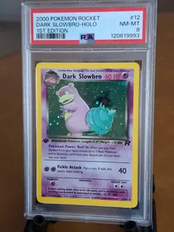 2000 Pokemon Team Rocket Dark Slowbro Holo 1st Edition #12 - PSA 8 NM - MINT - Image 1