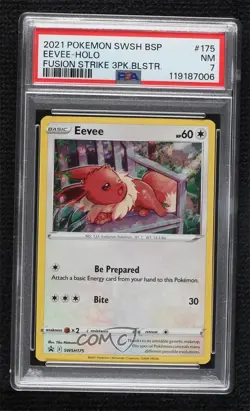 Eevee (Fusion Strike Three Pack Blisters) Pokemon Sword & Shield PSA 7 - Image 1