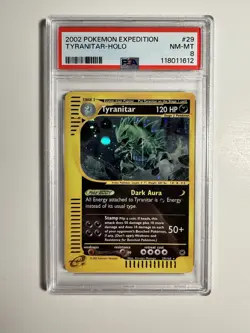 POKEMON EXPEDITION TYRANITAR #29 HOLO PSA 8 NM-MT #* - Image 1