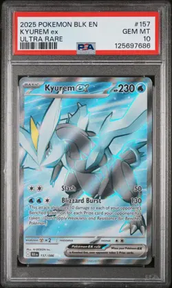 2025 POKEMON BLK EN-BLACK BOLT ULTRA RARE #157 KYUREM EX PSA 10 - Image 1