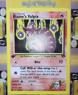 Pokemon Blaine's Vulpix Gym Challenge 1st Edition 66/132 WOTC 2000 NM - Image 3