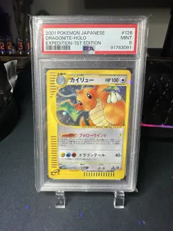 2001 Dragonite Holo Pokemon Expedition #126/128 PSA 9 First Edition Pop 405 - Image 1