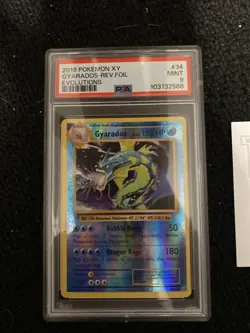 2016 Pokemon XY Gyarados reverse foil evolution’s 34 Psa 9 - Image 1