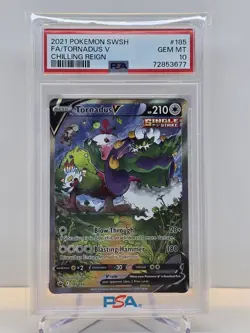 2021 POKEMON SWORD & SHIELD CHILLING REIGN #185 FULL ART/TORNADUS V PSA 10 - Image 1