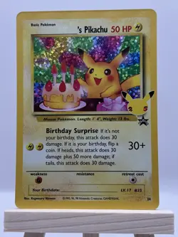Pokemon TCG Birthday Pikachu 24/53 Holo Celebrations Classic Collection - NM - Image 1