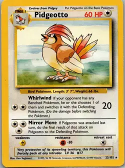 Pokemon Pidgeotto Base Set # 22/102 - Image 1