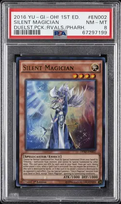 2016 YU-GI-OH! DUELIST PACK: RIVALS OF THE PHARAOH 1ST ED SILENT MAGICIAN PSA 8 - Image 1