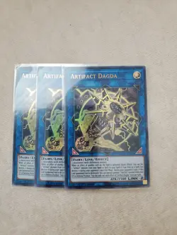 Yu-Gi-Oh! 3x Artifact Dagda. Ultra Rare. DUOV-EN019 1st Edition Near Mint - Image 1