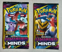 Pokemon Sun & Moon Unified Minds (2) 3-Card Booster Packs 2019 Sealed - Image 1