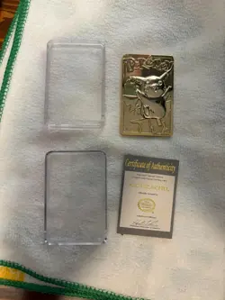 Pokemon 23K Gold Plated PIKACHU Trading Card 1999 Burger King - Image 1