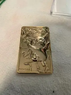 Pokemon 23K Gold Plated PIKACHU Trading Card 1999 Burger King - Image 2