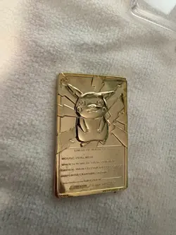 Pokemon 23K Gold Plated PIKACHU Trading Card 1999 Burger King - Image 3