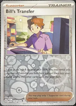 Bill's Transfer 156/165 Sv: Scarlet & Violet 151 Reverse Holo - Pokemon Card - Image 1