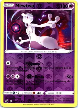 Pokemon TCG Crown Zenith - Mewtwo #59/159 - Reverse Holo Rare Card NM - Image 1