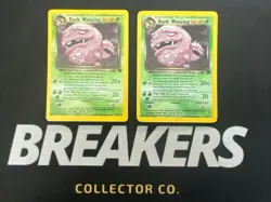 Dark Weezing 14/82 Rocket Set Vintage Pokemon Holo 2 Card Lot x2 - Image 1
