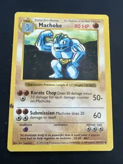 Base Set Vintage Shadowless Pokemon 9 Card Lot - Machoke, Staryu & Drowzee - Image 2