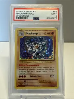 2016 Pokemon XY Evolutions # 59 Machamp Holo PSA 9 Card MINT! - Image 1