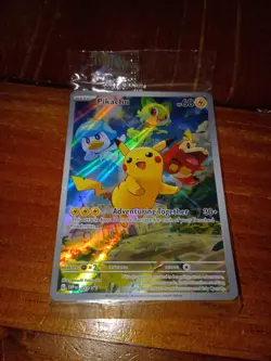 Pikachu ⚡ TCG Scarlet & Violet Pokemon Promo Card 027 Black Star Promo, Sealed - Image 1