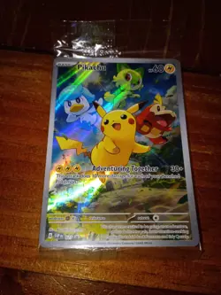 Pikachu ⚡ TCG Scarlet & Violet Pokemon Promo Card 027 Black Star Promo, Sealed - Image 2