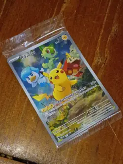 Pikachu ⚡ TCG Scarlet & Violet Pokemon Promo Card 027 Black Star Promo, Sealed - Image 4