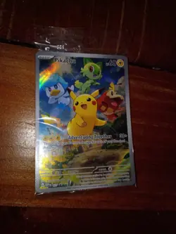 Pikachu ⚡ TCG Scarlet & Violet Pokemon Promo Card 027 Black Star Promo, Sealed - Image 5