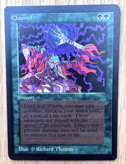 Vintage Magic The Gathering Channel Beta Green Card MTG Sorcery - Image 1