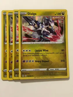 Pokemon Card Evolving Skies 4x Playset Holographic Dialga 112/203 NM - Image 1