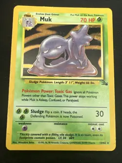 Muk 13/62 Fossil Set Vintage Pokemon Holo 2 Card Lot x2 - Image 2