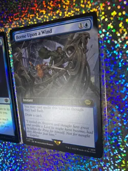 MTG Lord of the Rings: 0350 Borne Upon a Wind (Extended Art); Foil 0275 Island - Image 4