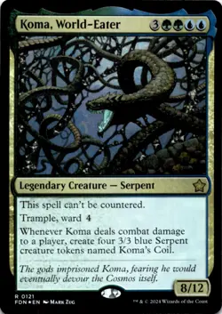 MTG Koma, World-Eater Foil NM Foundations Magic 121 - Image 1