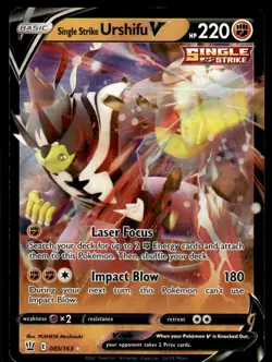 Pokemon TCG SWSH Battle Styles #085/163 Single Strike Urshifu V NM - Image 1