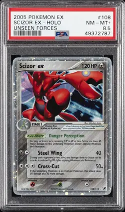 2005 POKEMON EX UNSEEN FORCES #108 SCIZOR EX-HOLO PSA 8.5 - Image 1
