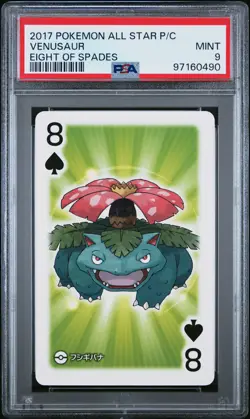 2017 POKEMON AS PLAYING CARDS 8 OF SPADES VENUSAUR PSA 9 - Image 1