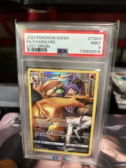 2022 Pokemon Lost Origin Charizard TG03 Full Art Trainer Gallery - PSA 9 Mint - Image 1