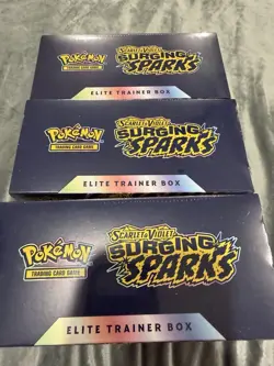 Pokemon TCG Surging Sparks Elite Trainer Box ETB SV08 - NEW SEALED LOT OF 3 - Image 4