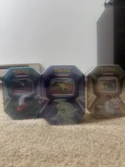 [SET OF 3] Tyranitar Slaking Darkrai Triple Whammy Tin Factory Sealed Pokemon - Image 1